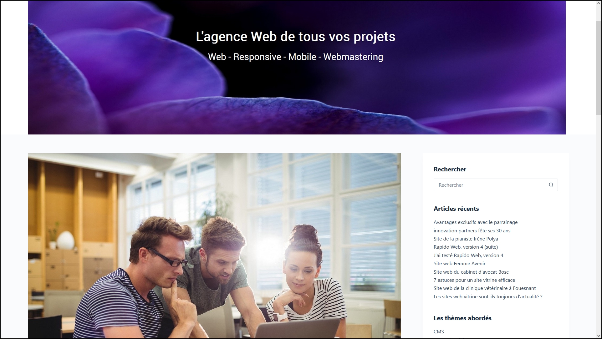 Blog Agence Web de vos projets r�alis� avec WordPress